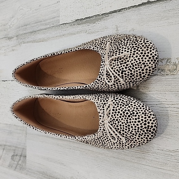 Madewell The Adelle ballet flat Spot Dot Calf Hair tan brown Dried Flax Size 9 - Picture 2 of 9